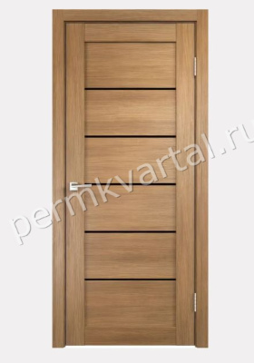 Полотно дверное ВЕЛЛДОРИС LINEA 1 70С Дуб золотой Лакобель черное 700*2000мм, (ДК)