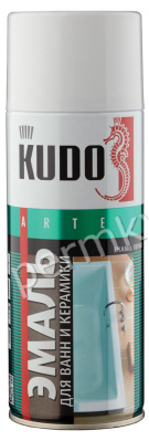 Эмаль аэрозольная для ванн KUDO KU-1301 белая 400/520 мл