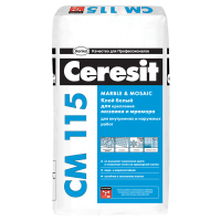Клей для мозаики и мрамора CERESIT CM 115 25 кг (К+ДК)