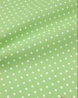 КУПАВА.Рогожка Мелкий белый горох на зеленом, 1,5м, хлопок-100%, 150гр/м.кв, (ДК)