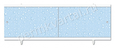 Экран для ванны пластиковый МЕТАКАМ Ультра легкий Капли светло-синий 1680x560 мм